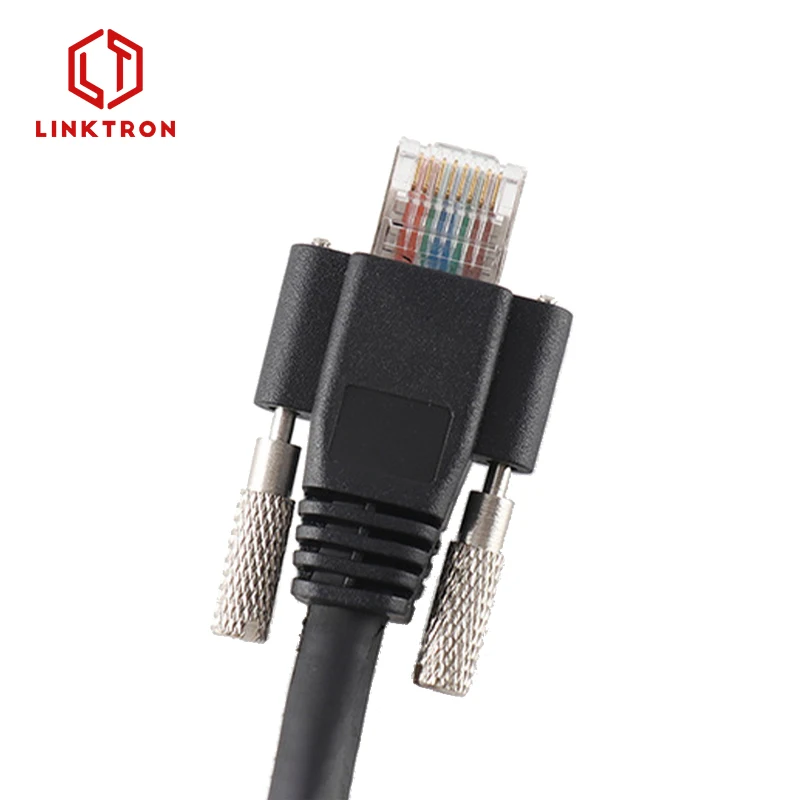 cat6a Extra soft shield ethernet cable RJ45 8P8C with screws lock Patch Cable Utp Patch Cord Rj45 Cable