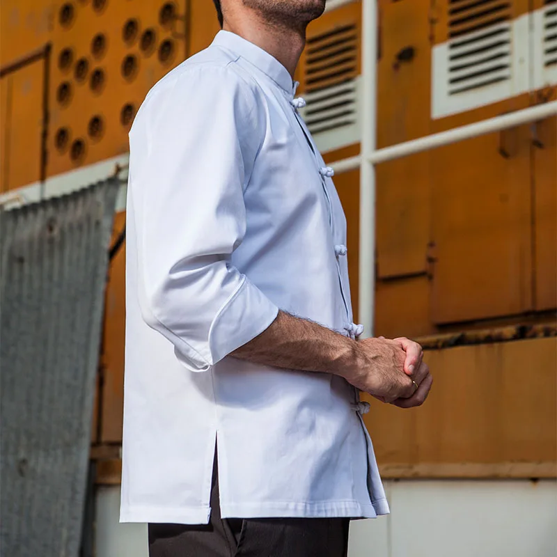 CHECKEDOUT long sleeve chef clothes with single breasted chef coat restaurant wear executive chef uniform