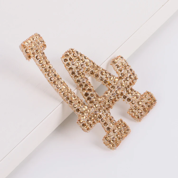 Accept custom hot Fix 3D Crystal Rhinestone Alphabet Decal patch