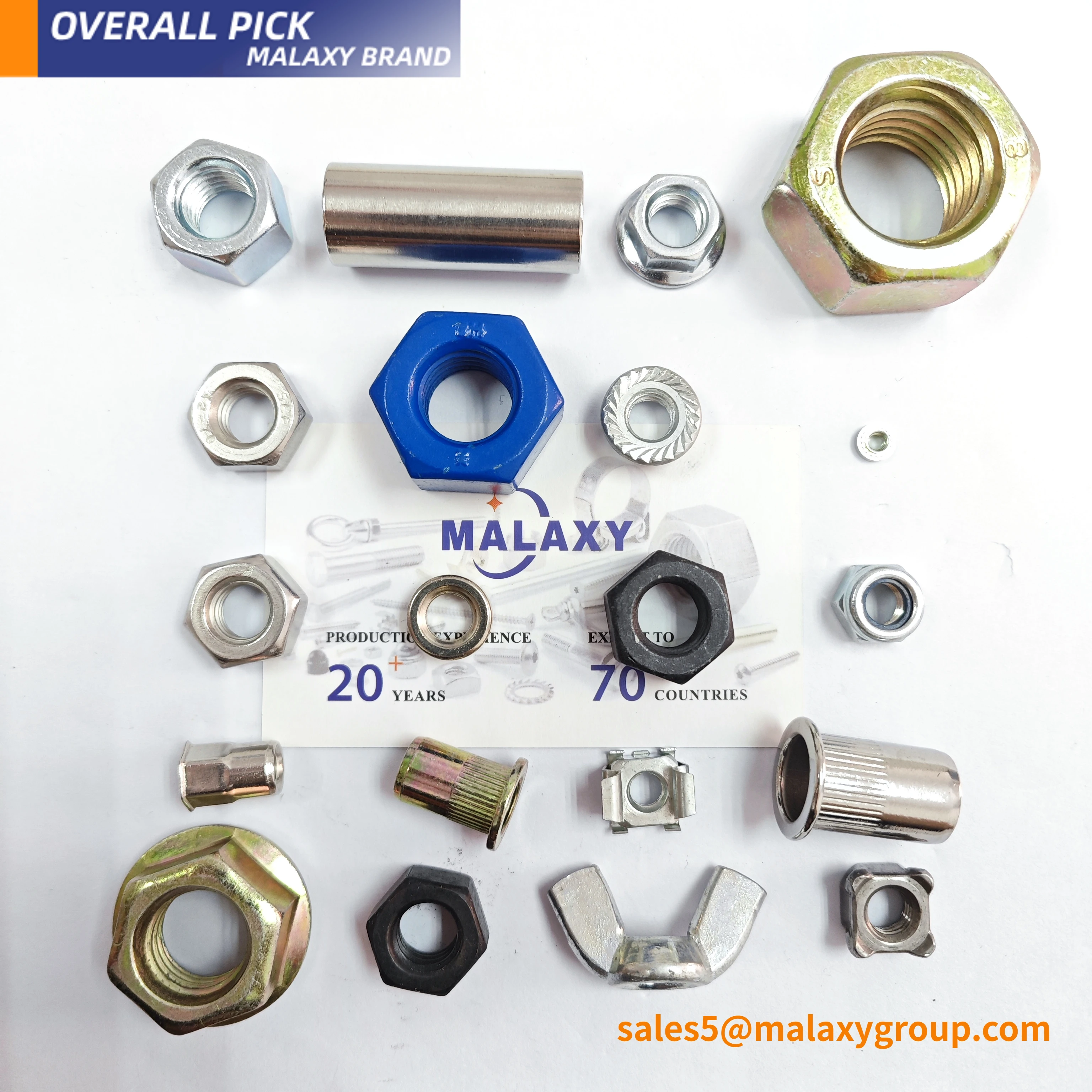 MALAXY Hot Selling Custom Stainless Steel 304/316 GB6172 Standard Hex Nuts High Quality M8 M10 M12 M14 M16 M18 M20 Hexagon Nuts