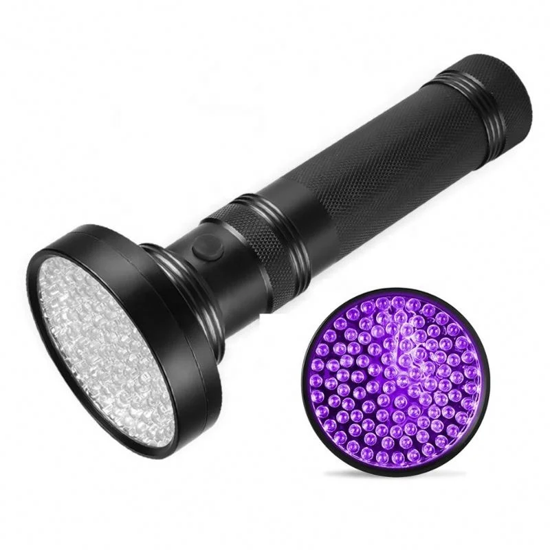 Hot Sale 395nm Wavelength 100 LED UV Flashlight Black Light for Inspection