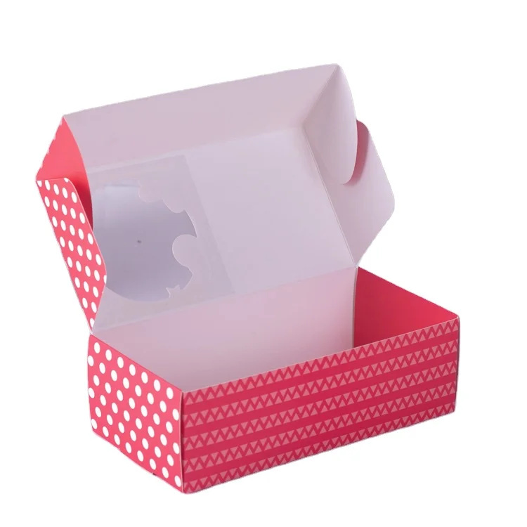 Wholesale Print Packaging Cake Cookie Jewelry Clothes Baking Food Cookie Paper Gift Box with pvc window