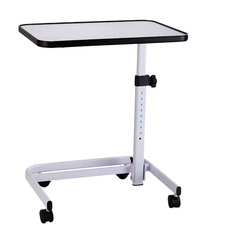 The height-adjustable hospital bedside working table with wheels can be easily self-assembled without tools