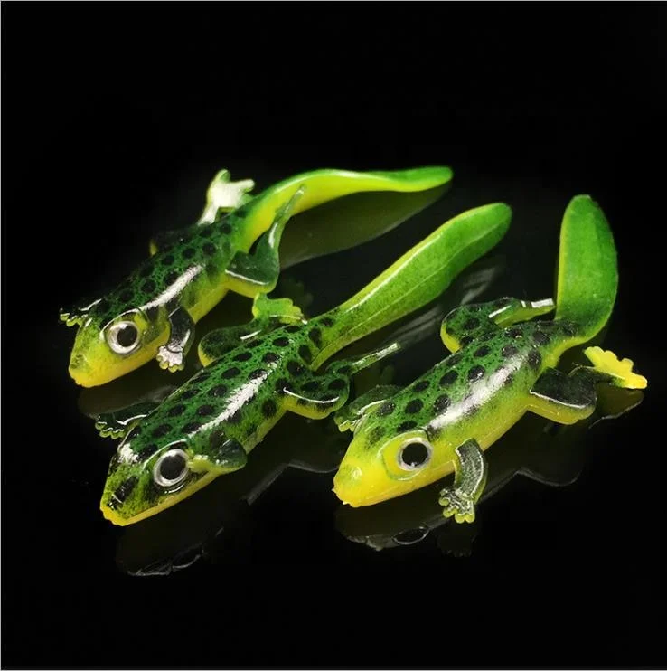 kmucutie 7.5cm 3g Silicone soft salamander with lead hook Luya Soft Bait lizard simulation Soft Bait