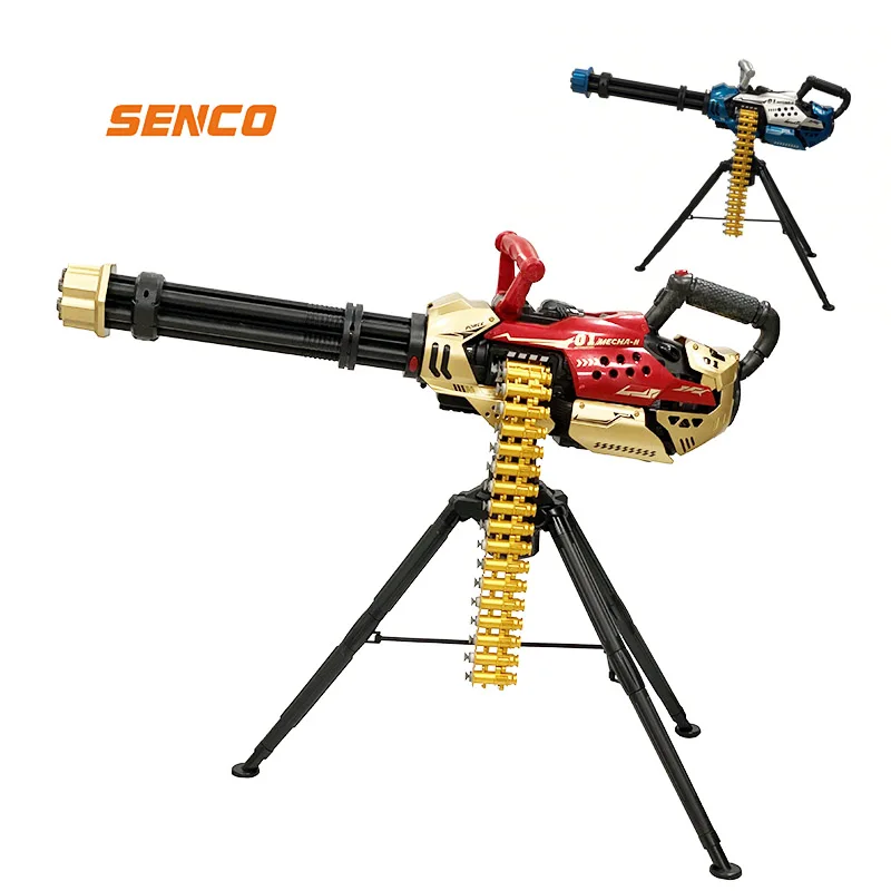 Electronic Rotating Revolving Blasters Gatlin Soft Bullet Electric Gun Toys Simulation with Lights Spray Throw EVA Foam Bullet