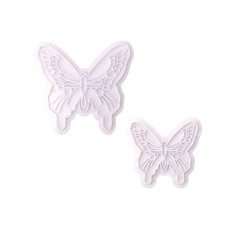 2Pcs/Set  Butterfly cutting mold Cake Mold Cookie Mold Set Embodying Stripe Plastic
