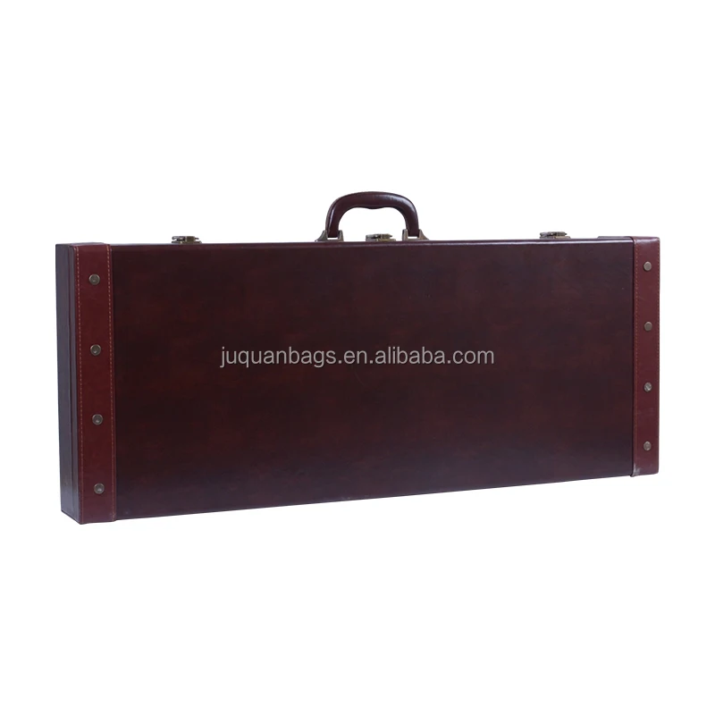 High quality portable flute guitar leather case with foam cotton suitable ukulele and accessories storage box