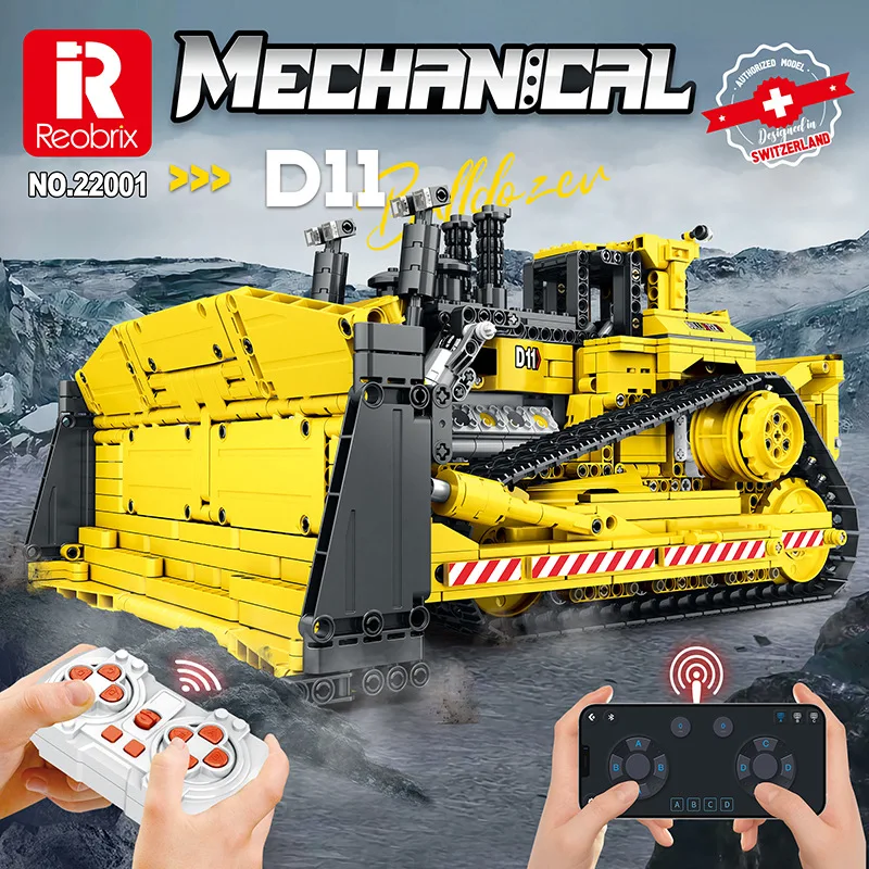 Jiefan OEMReobrix22001 технология механического дистанционного управления инженерный автомобиль сборка бульдозер модель строительные блоки