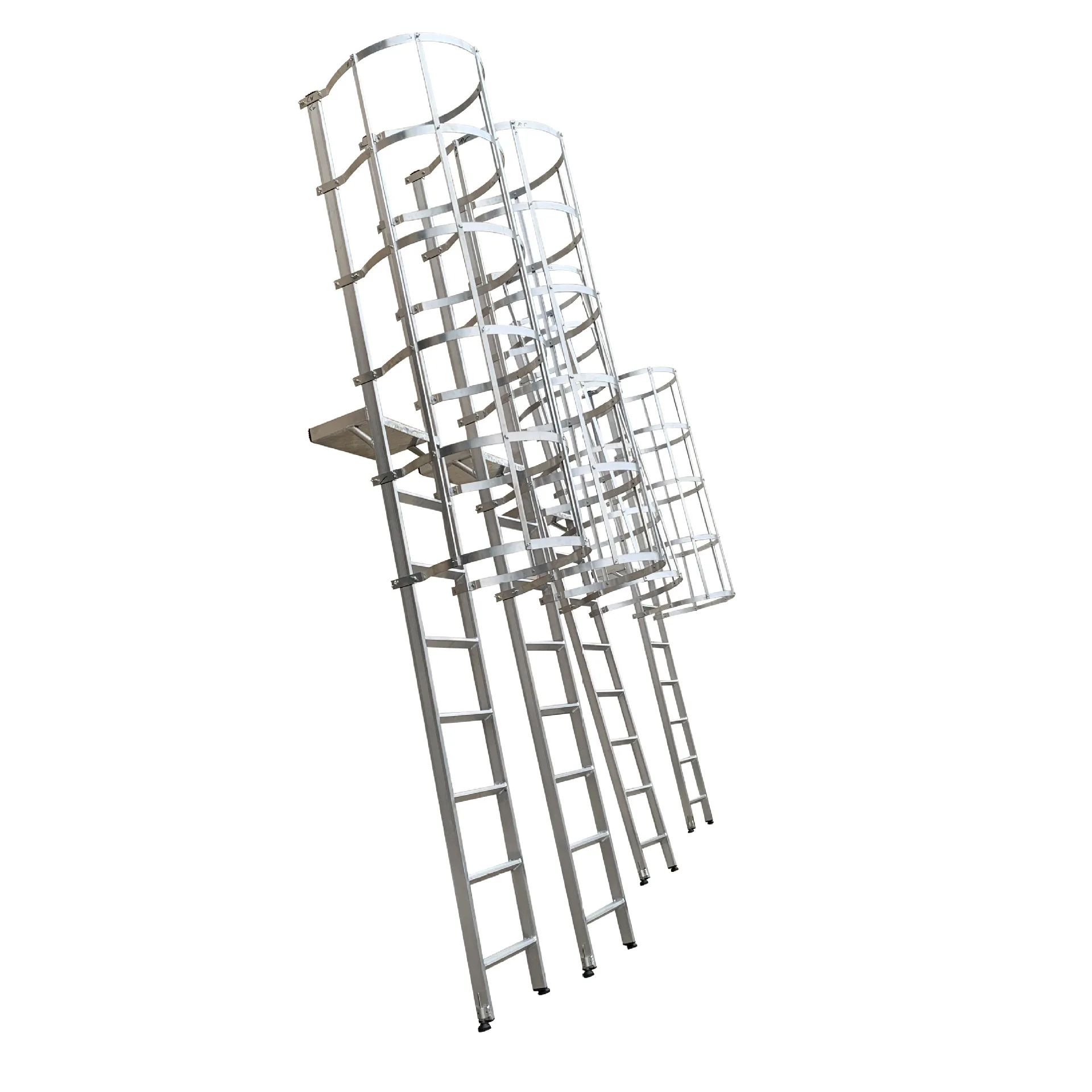 Galvanized steel Ladder With Safety Cage