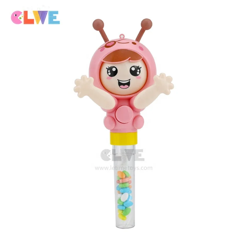 Good quality ABS sweet  funny candy toys macaron color intelligence cute face changing rock paper scissors baby candy toys