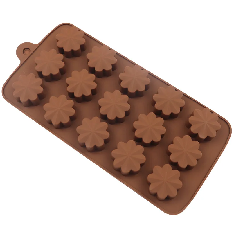 15 Cavities Heart/Star/ Round/ Flower/ Donut Multi Shapes Ice Trays  Chocolate Molds  Molde De Silicone Para Chocolate