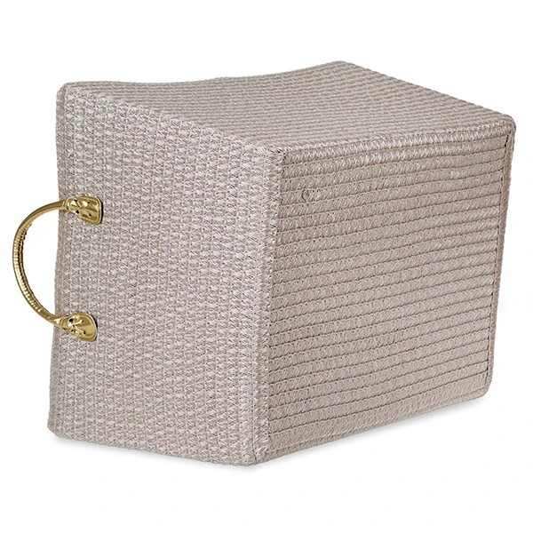 PP Craft rectangle Weave Fabric Basket with Ear Handles Eco-friendly Collapsible Document Vegetable Fruit Storage basket