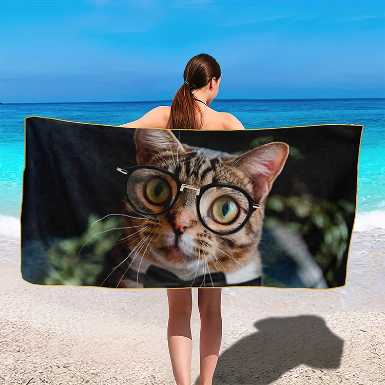 High Quality Sand-Free Customizable Microfiber Beach Towel Novelty Sports for Adults Children Summer Fabric