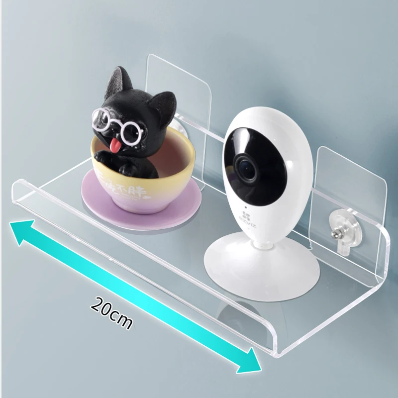 Wholesale Small Acrylic Hanging Wall Shelf Acrylic Floating Wall Shelves For Security Cameras Baby Monitors