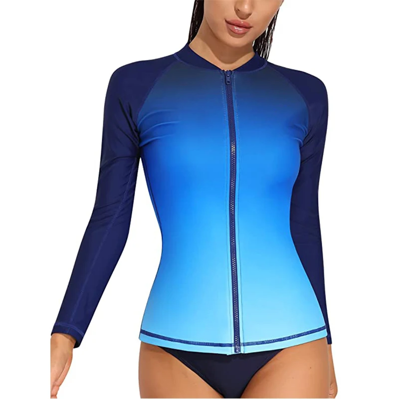 УФ-защита BJJ, спортивная одежда, компрессионная пляжная одежда, купальник на молнии с длинным рукавом, индивидуальный принт, Рашгард