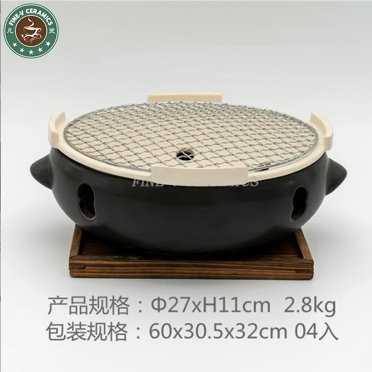 custom Japanese color clay domestic bamboo outdoor portable table Terracotta charcoal pot side  chinese bbq oven