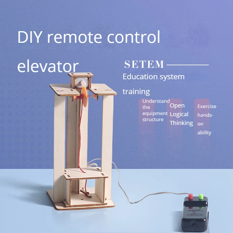 High Quality Science Model DIY Elevator with remote control for Kids
