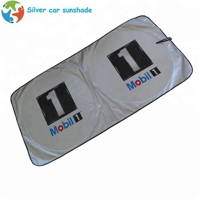 Pop up folding car window sunshade  universal size silver polyester sunshade for car