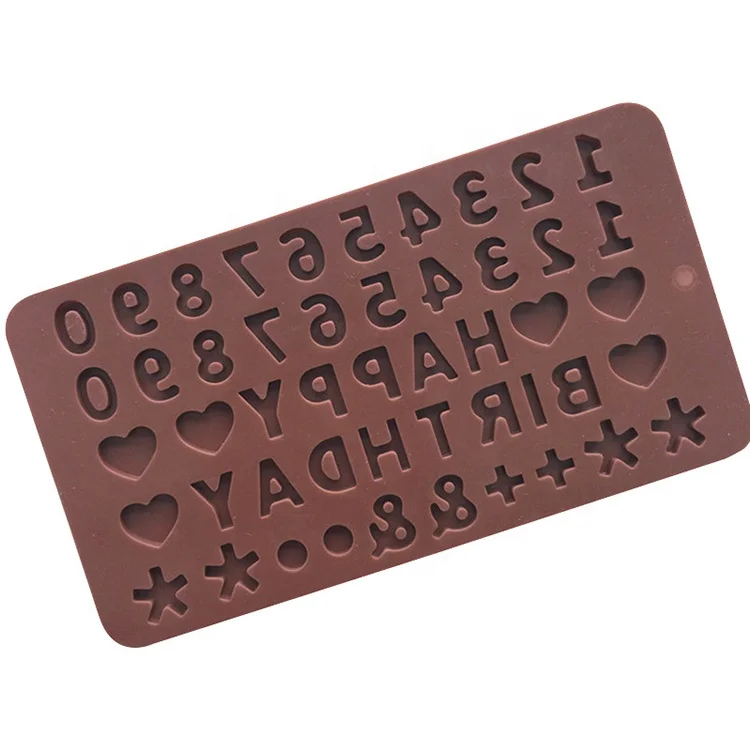 Hot sell Letters +Happy Birthday/Numbers /Symbols Mold Silicone Digital Chocolate cake Mold Decorating tools