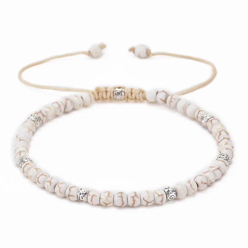 4mm Semi-precious Gemstone Bracelet Stone Beaded Bracelet Unisex Adjustable Bead Stretch Bracelet Healing Crystal Love Jade 6g