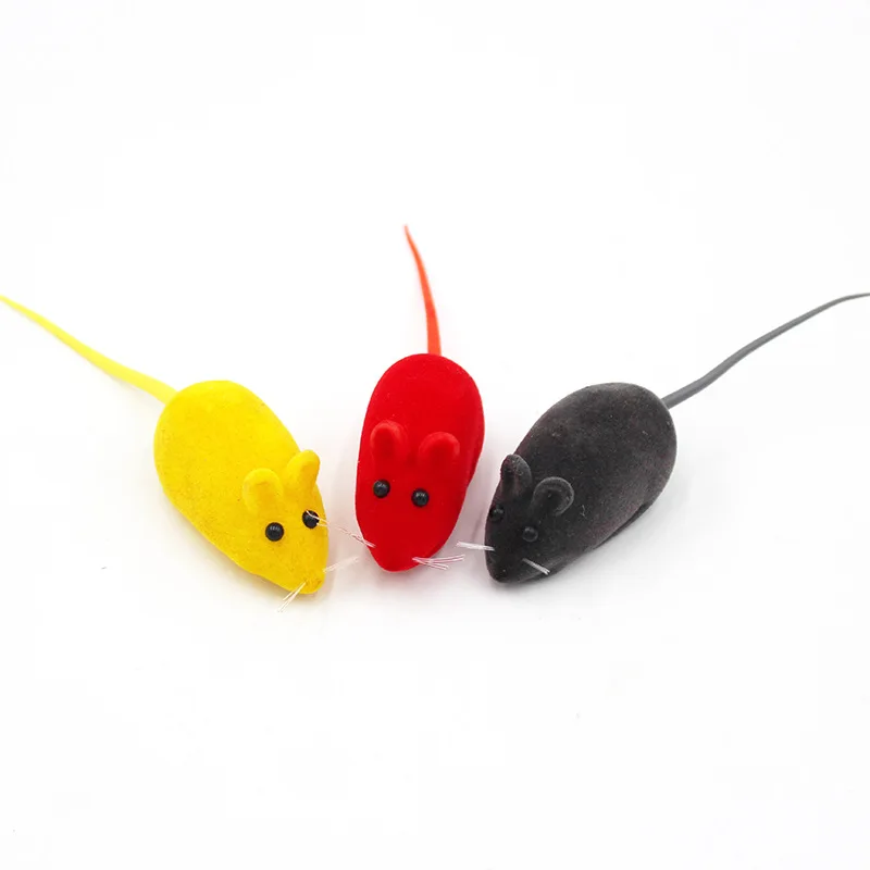 Cat Toys Mice Squeaky Plush Rubber Pet Cats Soft Mouse Interactive Kitten Toy Noise Lovely Rat False Mouse Playing Chew Toys