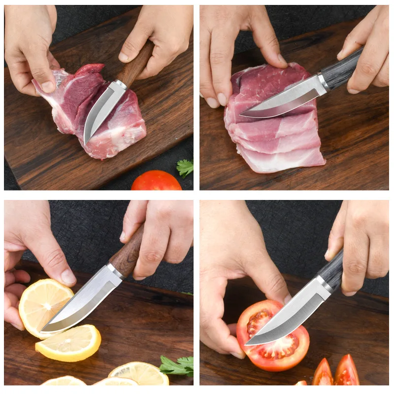 Mongolian Hand Meat Knife Portable Outdoor Camping Multi-Purpose Boning Knife Home Fruit and Mutton Meat Cutting Knife