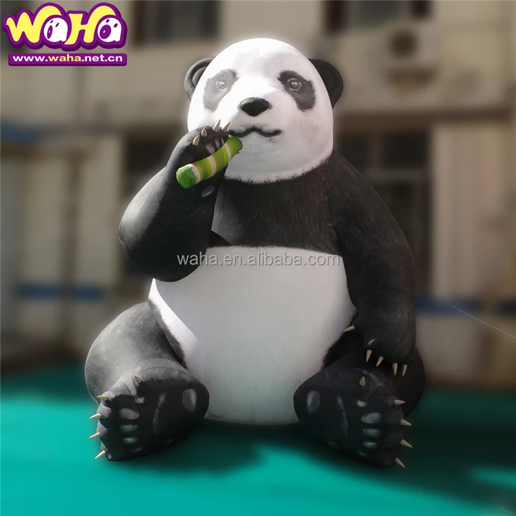 Giant Inflatable Panda Climb the Wall , Inflatable Panda Cartoon Mascot Balloon for Outdoor Event Advertising