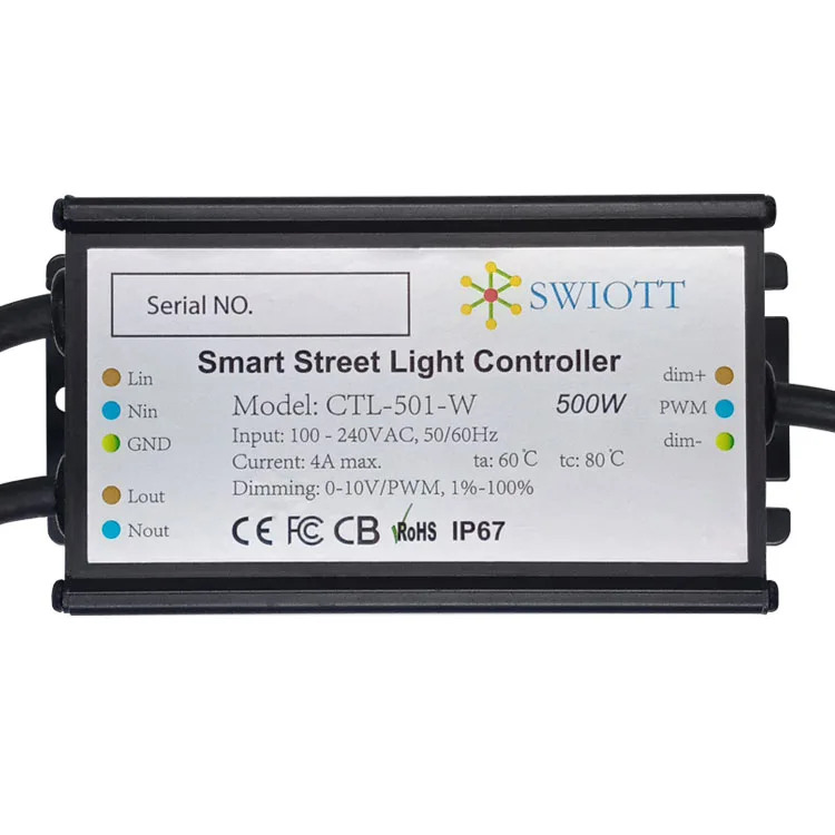 CCTL501W беспроводной связи 20dBm 50/60 Гц водонепроницаемый тип затемнения 0-10 В/PWM/DALI LoRa умный контроллер уличного