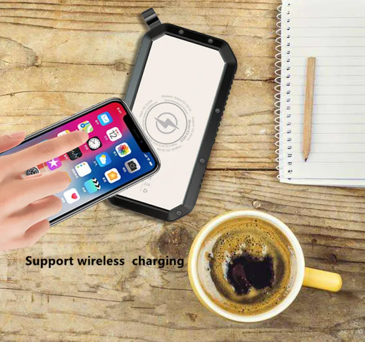 Outdoor travel camping 20000mAh waterproof portable wireless charging solar light system power bank