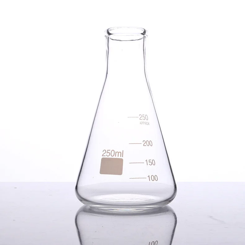 Wholesale glass triangle flask beaker conical bottle chemical experiment equipment support customization