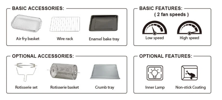 36L Countertop oven Horno electrico electric toaster oven with hot plate