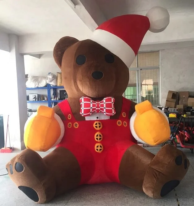 Hot sale outdoor Christmas inflatable plush bear for holiday party decoration Inflatable plush black cat monster cartoon model