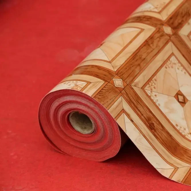 
Hot Sale Red Felt Wool Backed PVC Flooring 