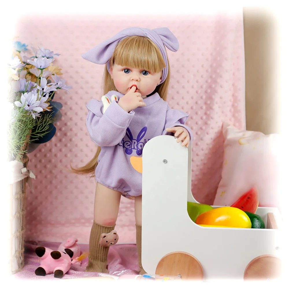 Lifereborn Newest 22' Big Size Reborn Toddler Dolls Silicone With Blond Hair Reborn Baby Dolls