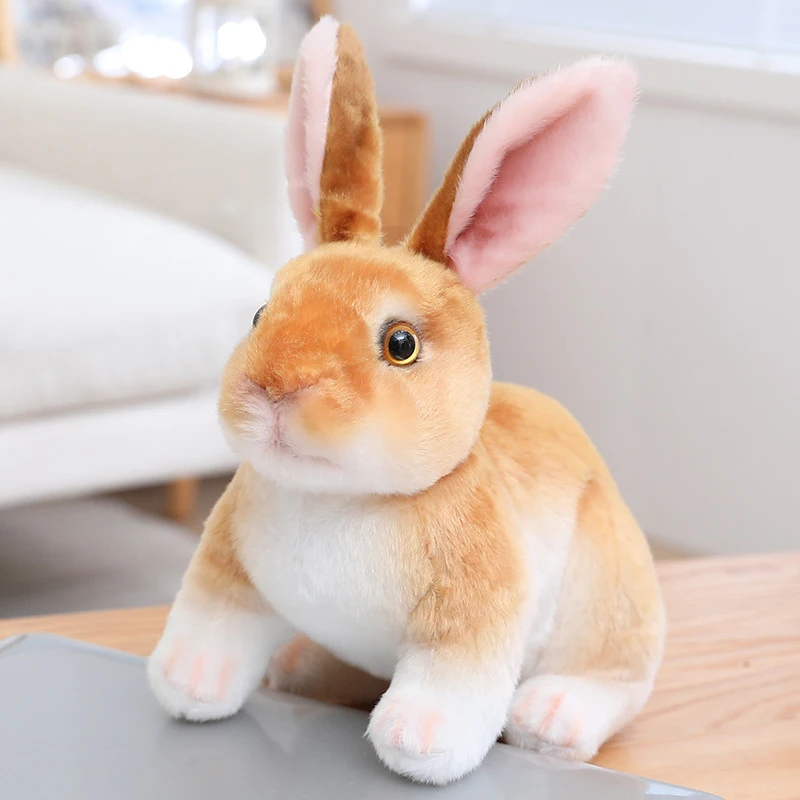 custom new plush easter rabbit plush stuffed animal soft cartoon toy bunny stuffed white gray simulation rabbit toy