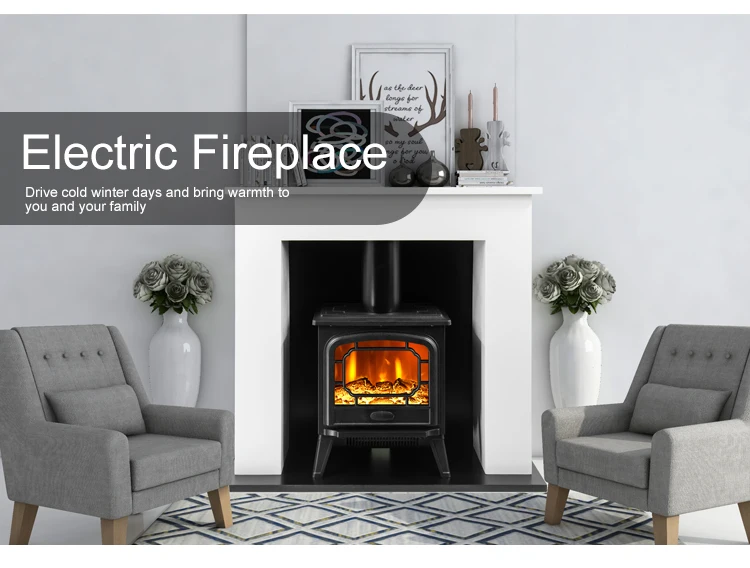 Indoor Customized electric fire place mantel free standing white marble fireplace surround