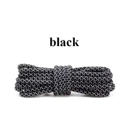Customized Laces Ends Black Polyester Reflective Rope Shoelaces For Yeezy 350