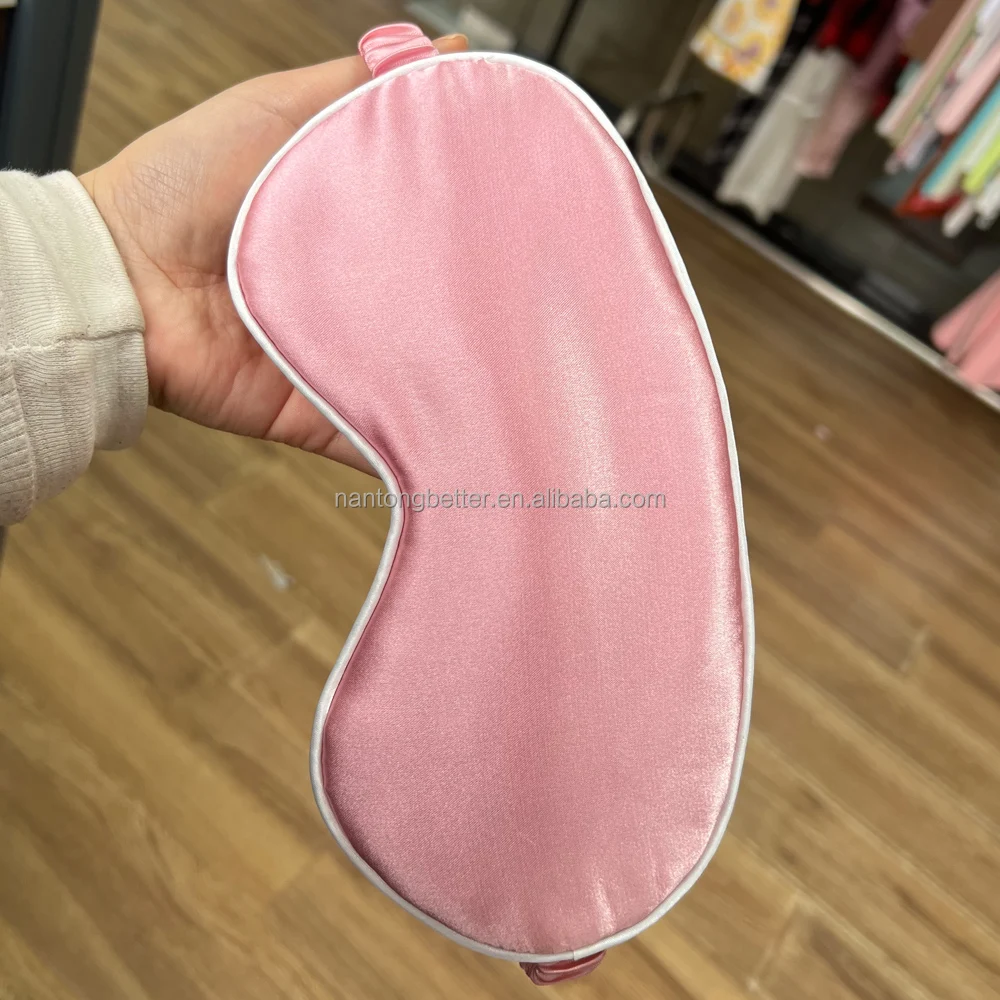 Wholesale Gift Luxury Satin Sleeping Eye Mask Silk Eyemask Home Stay Travel Eye Mask Sleep Mask Cover