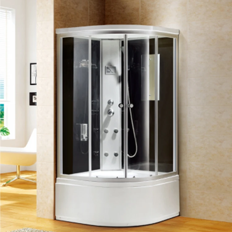 4Mm Black Painted Bathroom Cabin Glass Shower Room Door Accessories For Back