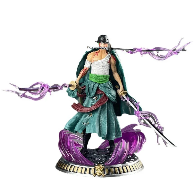 hot selling 21cm Action Figures japan Manga One Pieces Roronoa Zoro Kimono Three knife flow Decoration Collection