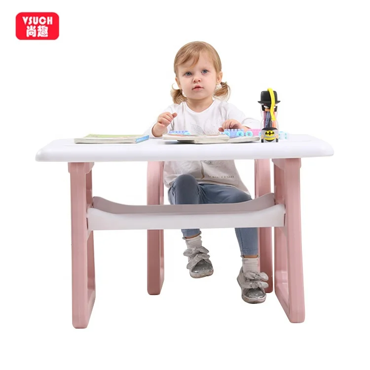 Pre School Kindergarten Plastic Children Furniture Baby Kids Study Chair And Table Set