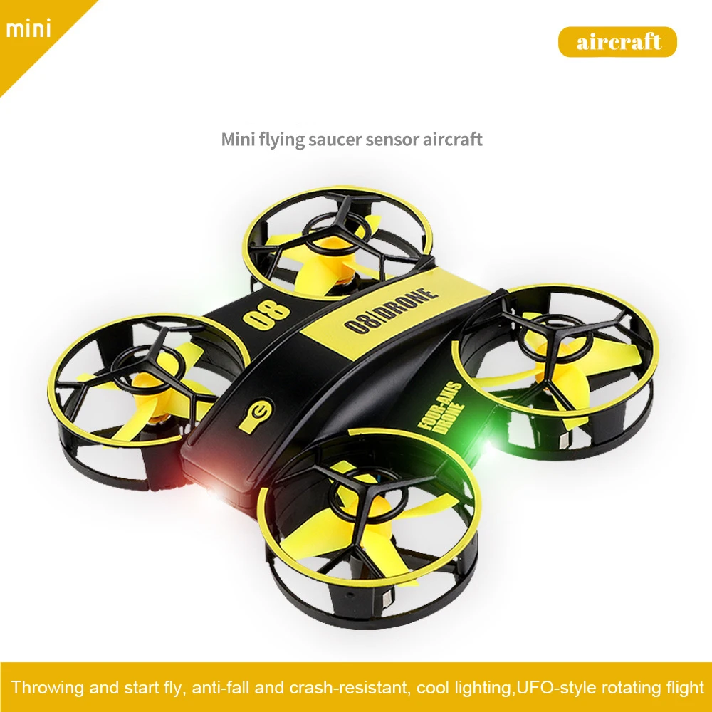 Mini Four-axis Indoor Flight Pressure Fixed Height Roll Side Flying Remote Control UFO Novice Entry Aircraft Drone