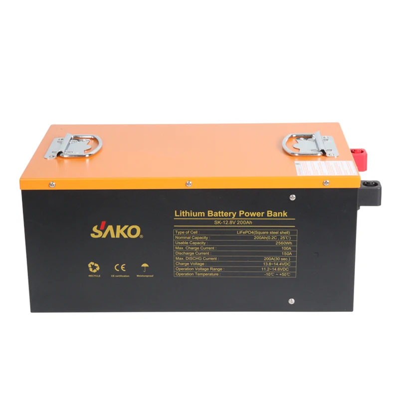 Глубокий цикл SAKO 200AH 12V LiFePO4 батарея 12 8 V литиевый аккумулятор BMS защита 3000 раз для солнечной