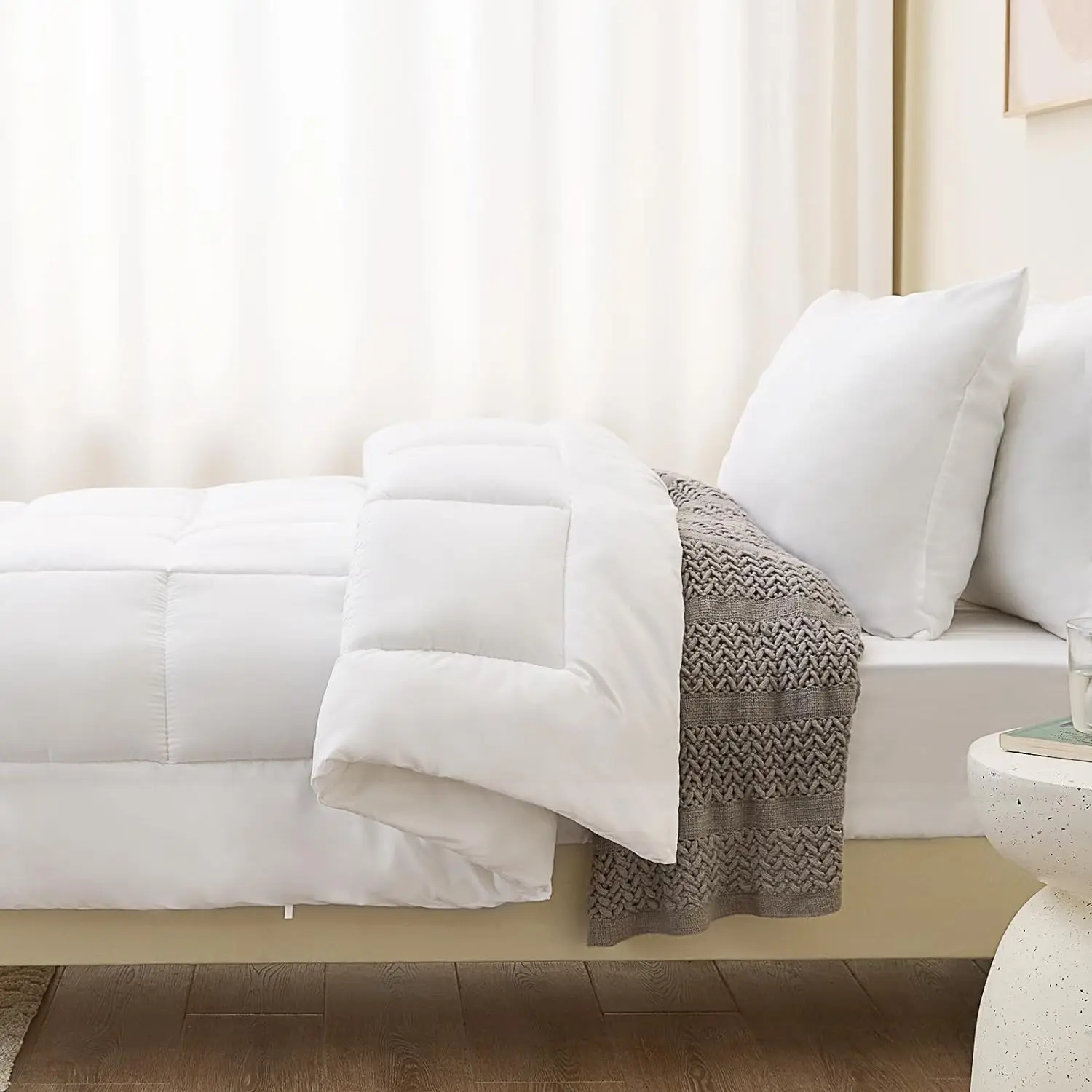 Goose Down Duvet Comforter All Season Quilt 750+ Fill Power Cotton Blanket King Queen Size Soft and Warm