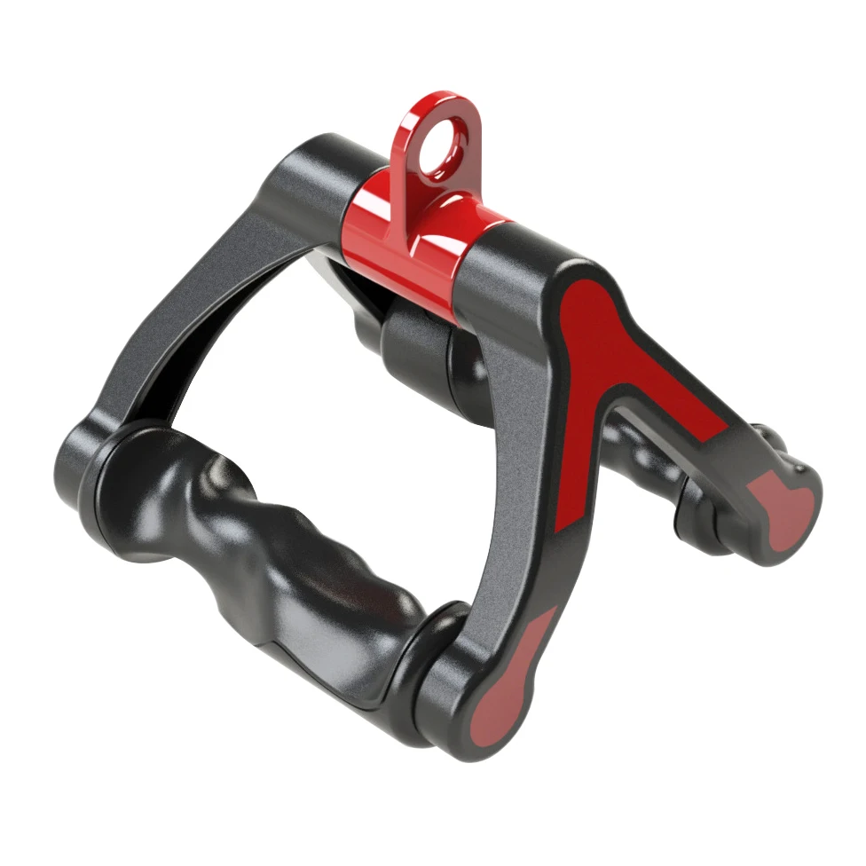 Multi Gym Pull Down Non Slip Handle 360 Steel Swivel V Bar Double D Row Handle Cable Machine Attachment