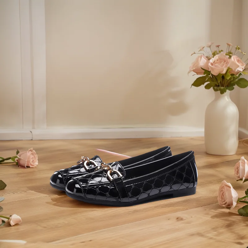 2024 высокие балетки для женщин легкие лоферы из искусственной кожи без застежки круглый дизайн девушек весна-осень