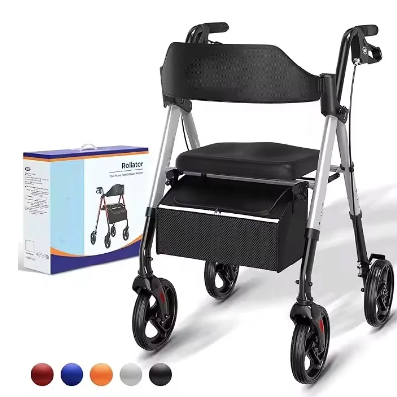 Folding Aluminum Indoor Outdoor Rolling Toddler Wheelchair for the Elderly Lightweight Rollator