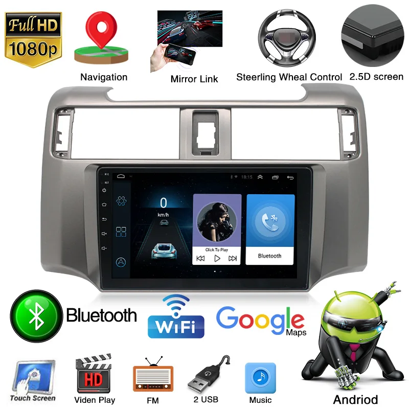 9 inch 4runner android radio touchscreen multimedia system car player stereo audio gps for toyota 4runner 2010 - 2015
