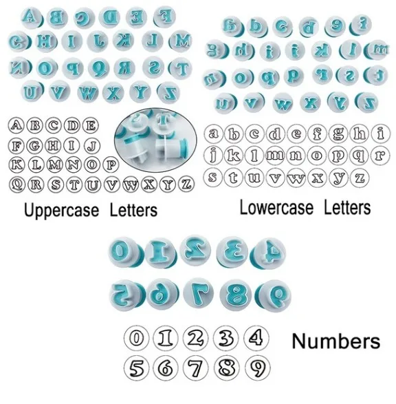Baking Pastry Mold Upper&Lowercase Alphabet and 0-9 Numbers Cookie Fondant Cutter Baking Cupcake Mold Cake Decorating Tools