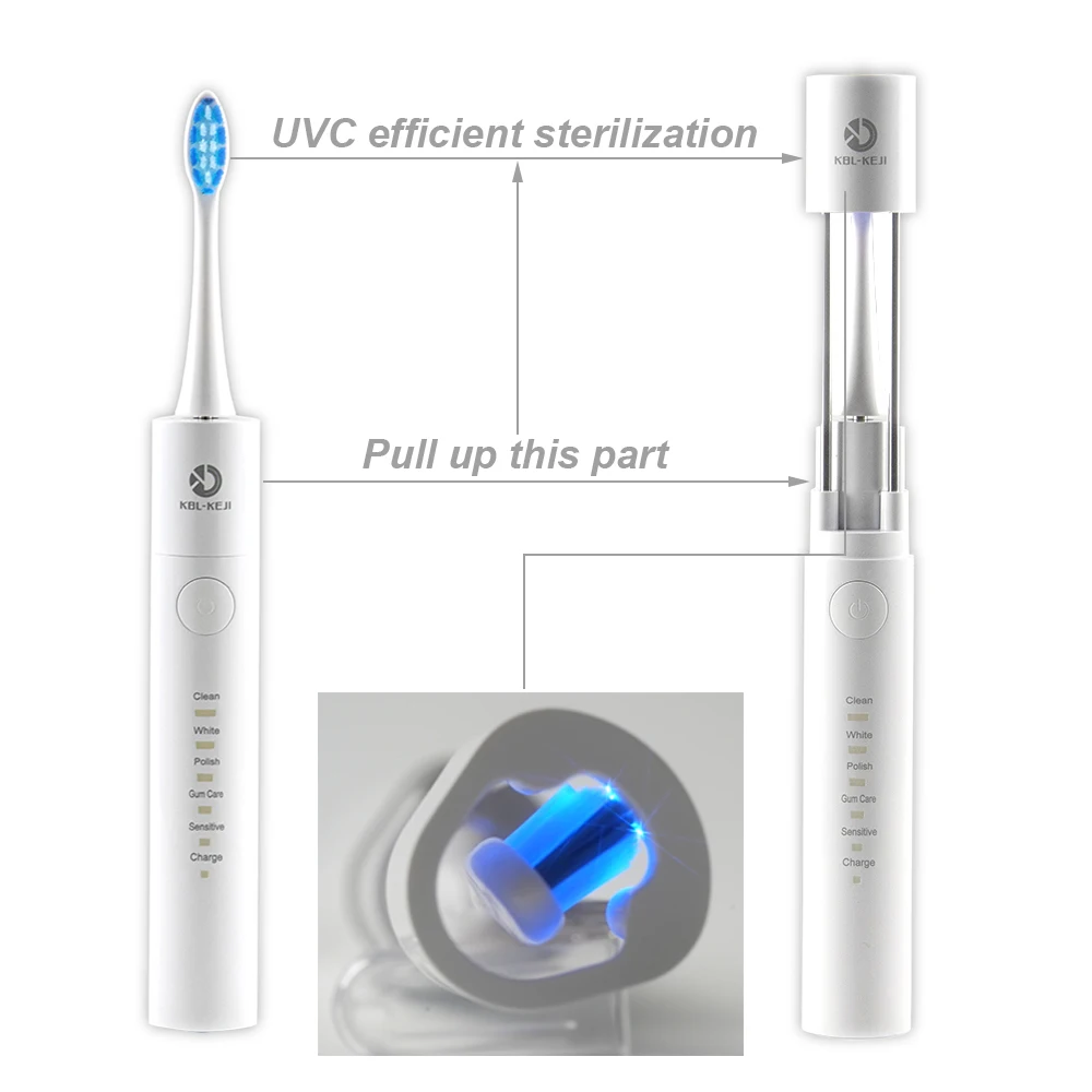 Adults Wireless Inductive Rechargeable Sonic Electric Toothbrush Smart Ultrasonic Tooth Brush with Disinfection Function